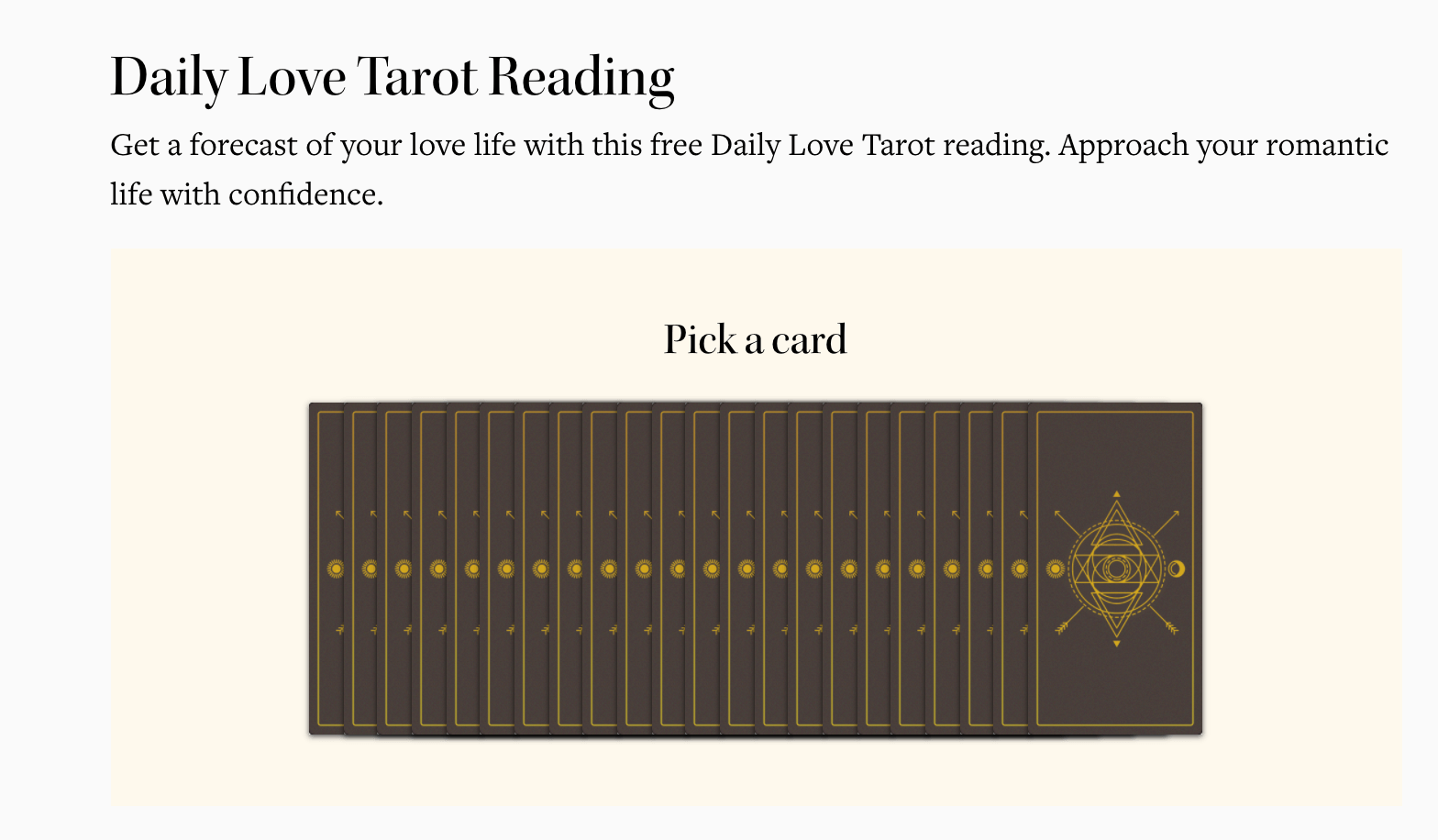 daily love reading tarot cards